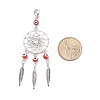 Woven Web/Net with Feather Alloy Pendant Decoration HJEW-JM00636-3