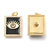 Brass Micro Pave Clear Cubic Zirconia Pendants ZIRC-B0004-08G-3