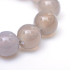 Round Natural Grey Agate Bead Strands X-G-R345-8mm-07-4