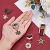 SUPERFINDINGS 4Pcs 4 Styles Flower Star Wing Iron Enamel Pin Brooch JEWB-FH0001-48-3