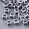 White Opaque Acrylic Beads MACR-R869-02W-1