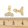 Brass Micro Pave Clear Cubic Zirconia Charms KK-Z044-14C-3