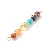 Chakra Natural & Synthetic Gemstone Copper Wire Wrapped Connector Charms PALLOY-JF01623-4