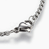 304 Stainless Steel Box chain Necklaces NJEW-F242-13P-D-3