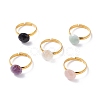 Natural Mixed Gemstone Adjustable Rings RJEW-JR00402-1