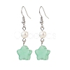 Natural & Synthetic Gemstone Star Dangle Earring for Women EJEW-JE05063-3
