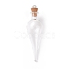Teardrop Glass Cork Bottle Big Pendants AJEW-A041-01C-2