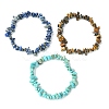 3Pcs 3 Style Natural & Synthetic Mixed Gemstone Chips Beaded Stretch Bracelets Set for Women BJEW-FZ00003-2
