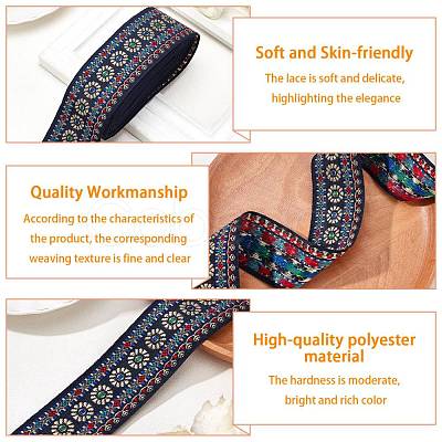 Ethnic Style Embroidery Polyester Ribbons OCOR-WH0033-72-1