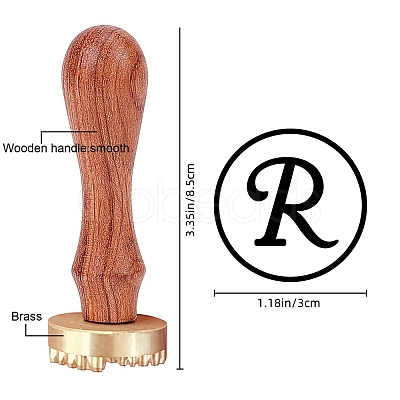 CRASPIRE 1Pc Golden Tone Brass Stamp Head DIY-CP0008-41R-1