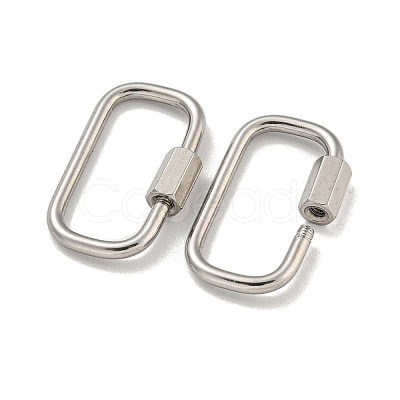 Non-Tarnish 304 Stainless Steel Screw Carabiner Lock Charms STAS-C092-05H-P-1