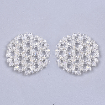 Plating Acrylic Woven Beads PACR-R247-01C-1