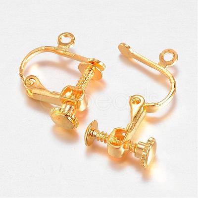 Brass Screw Clip Earring Converter KK-F0324-02-1