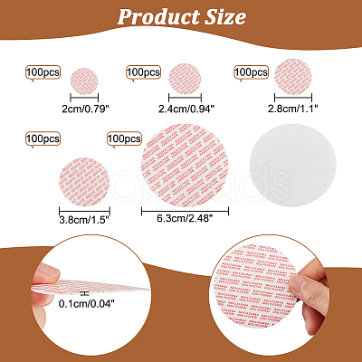 Nbeads 500Pcs 5 Style Flat Round Foam Lid Liners AJEW-NB0005-19-1