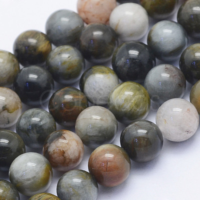 Natural Hawk's Eye Beads Strands G-L478-01-8mm-1