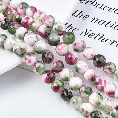 Natural Dyed Persian Jade Gemstone Bead Strands G-R271-8mm-XP06-1