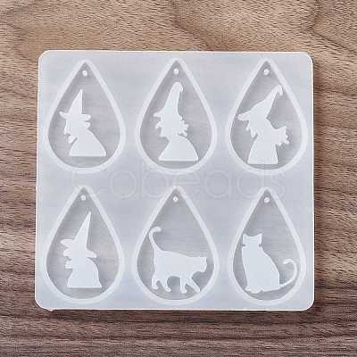 Halloween Theme Silicone Pendant Molds DIY-E055-22-1