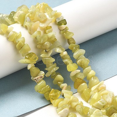 Natural Lemon Jade Chip Bead Strands X-G-M205-22-1