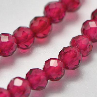 Lab Grown Red Corundum Beads Strands G-K207-01B-01-1