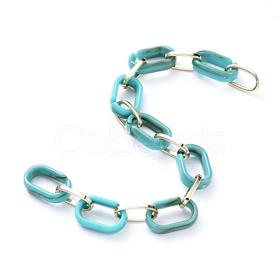 Handmade Acrylic & Aluminium Cable Chains AJEW-JB00560-02-1