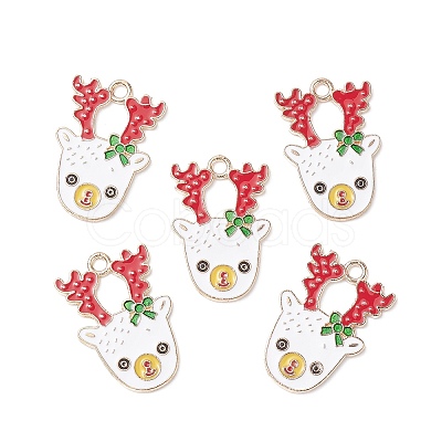 Christmas Alloy Enamel Pendants ENAM-O053-01KCG-02-1