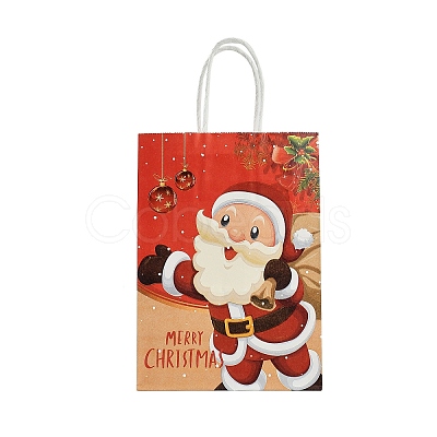 Christmas Paper Santa Claus Printed Tote Bags ABAG-P015-04B-1