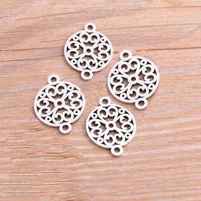 Tibetan Style Zinc Alloy Connector Charms FIND-WH0046-38B-1