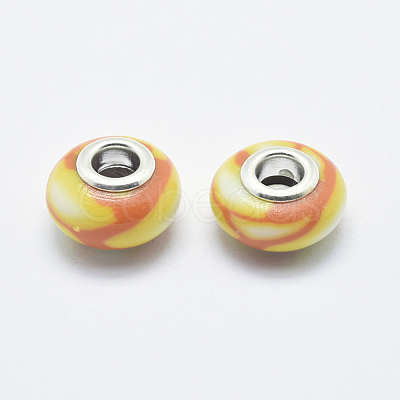 Handmade Polymer Clay European Beads CLAY-K002-C16-1