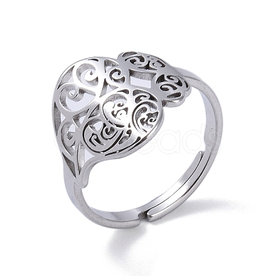 Non-Tarnish 304 Stainless Steel Finger Rings RJEW-C074-08P-1