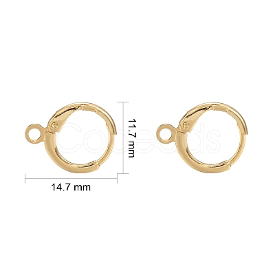 Brass Huggie Hoop Earring Findings KK-L179-04G-A-1