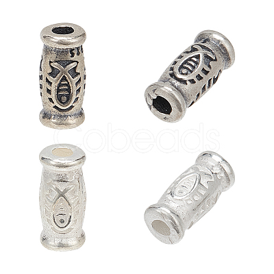 NBEADS 4Pcs 2 Colors 925 Sterling Silver Tube Beads FIND-NB0004-79-1