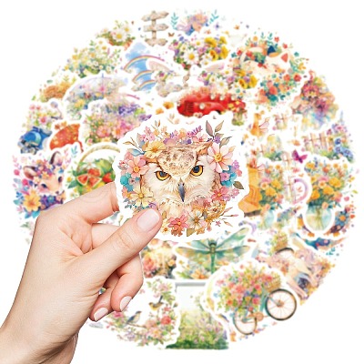 50Pcs Paper Self-Adhesive Picture Stickers AJEW-S036-06-1