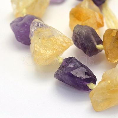 Rough Raw Natural Amethyst and Citrine Beads Strands G-K202-22B-1