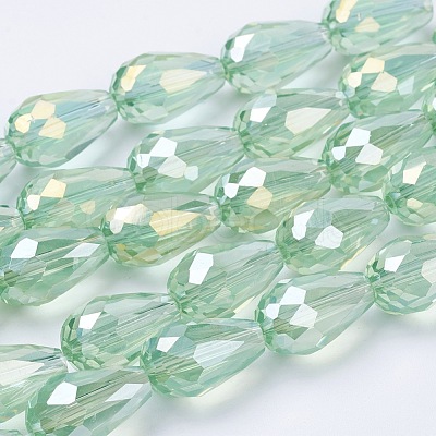 Electroplate Glass Beads Strands X-EGLA-D015-15x10mm-29-1