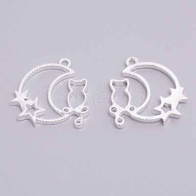 Alloy Open Back Bezel Pendants PALLOY-WH0072-89S-RS-1