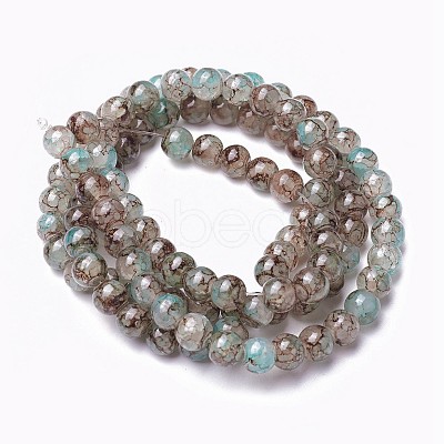 Spray Painted Glass Beads Strands GLAA-A038-C-48-1