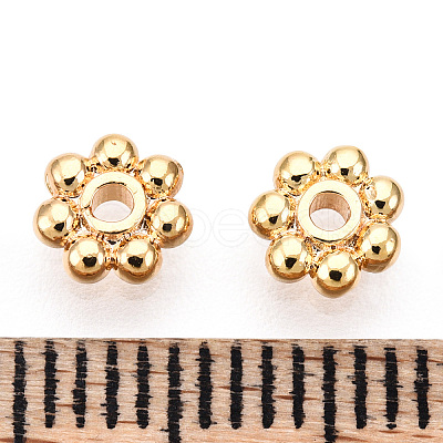 Brass Daisy Spacer Beads X-KK-T014-43G-1