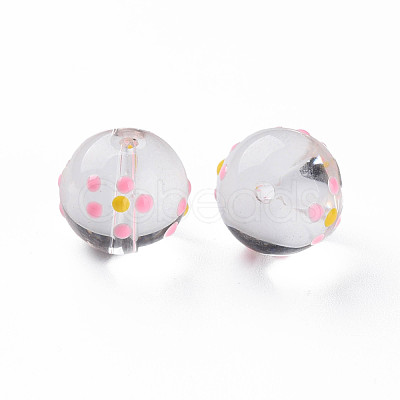 Transparent Glass Enamel Beads GLAA-N049-018-1