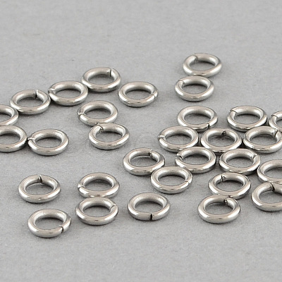 Tarnish Resistant 304 Stainless Steel Open Jump Rings STAS-Q186-02-3.5x0.6mm-1