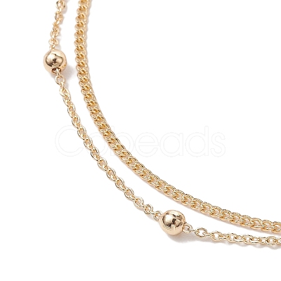 Brass Double Layer Chain Anklets AJEW-AN00604-1