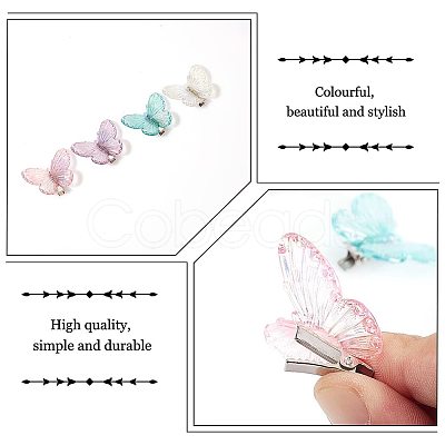 CHGCRAFT 40Pcs 10Pcs Acrylic Alligator Hair Clips MRMJ-CA0001-31-1