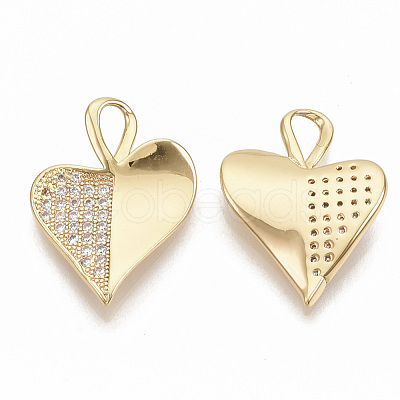 Brass Micro Pave Cubic Zirconia Pendants ZIRC-T011-03G-NF-1