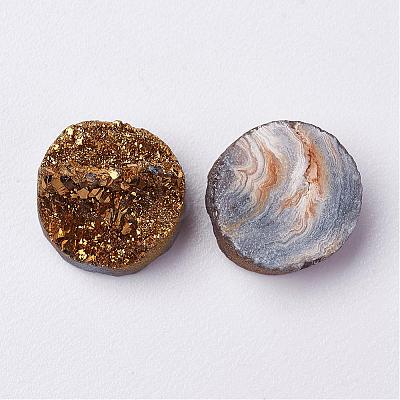 Electroplated Natural Druzy Agate Cabochons G-F389-B03-1