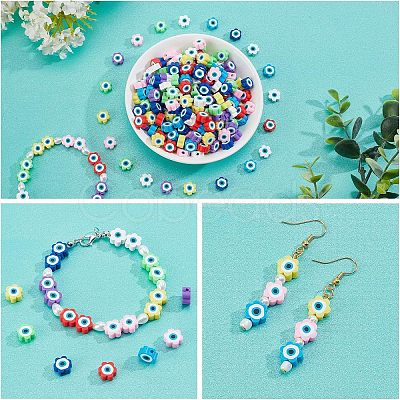 SUPERFINDINGS 320Pcs 8 Colors  Handmade Polymer Clay Beads CLAY-FH0001-17-1