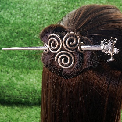 Antique Silver Viking Hair Sticks Hair Pin PW-WG2F806-25-1