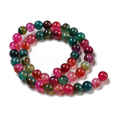 Dyed Natural Agate Beads Strands X-G-R262-8mm-1-1