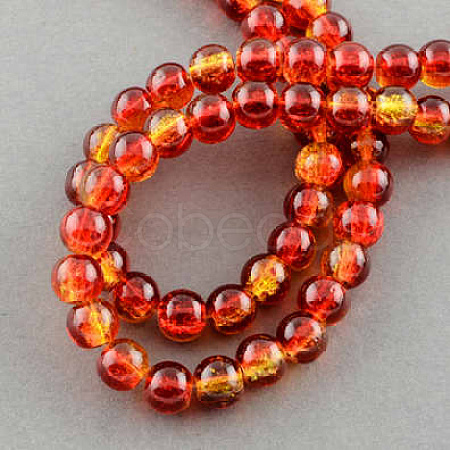 Spray Painted Crackle Glass Beads Strands CCG-Q002-12mm-10-1