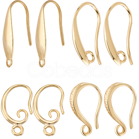 Beebeecraft 32Pcs 4 Style Brass & 316 Surgical Stainless Steel Earring Hooks KK-BBC0012-58-1