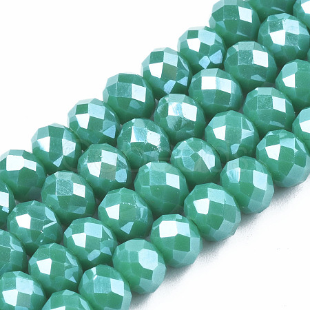 Electroplate Glass Beads Strands EGLA-A034-P6mm-A21-1