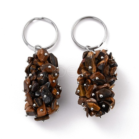 Natural Tiger Eye Keychain KEYC-C050-01I-RS-1